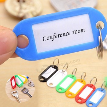 op maat gemaakte plastic sleutelhanger splitring ID sleutelhangers etiketten