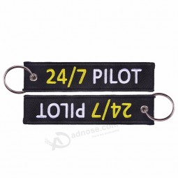 Embroidery Key Chains custom logo with keyring