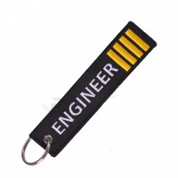 Remove Before Flight Key Chain Jewelry Embroidery Engineer Key Ring Chain for Luggage Tag