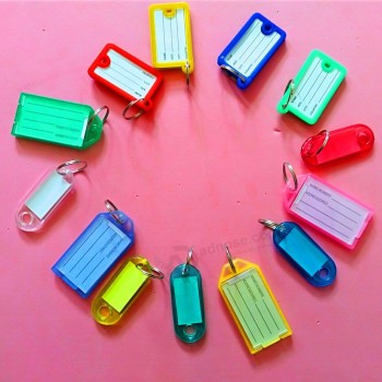 Fournisseur d’étiquettes de bagages de porte-clés rectangulaires en plastique personnalisé