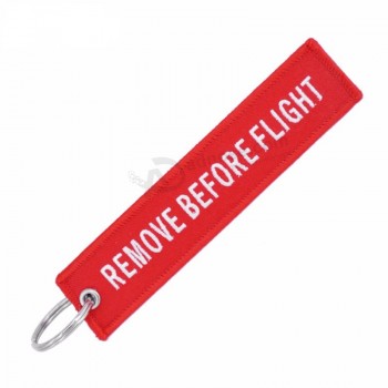 quitar antes de vuelo llavero tipo bordado etiqueta clave para la venta