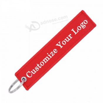 Vente en gros rouge d’étiquette de bagage Étiquette de sécurité Broderie Personnalisé votre logo