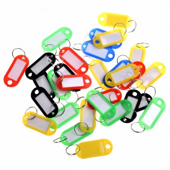 Custom Coloured Plastic Key Fobs Luggage ID Tags Labels Key rings with Name Cards