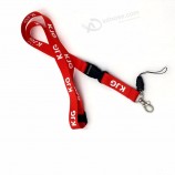 Red Silk Screen Logo Lanyard mit Handyhalter Gurt