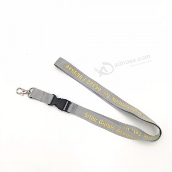 silk polyester lanyard manufacturer customized with hook