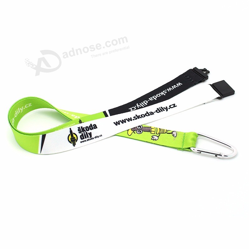 Custom your Logo professional Sublimation safety Buckle carabiner Lanyards for Conference