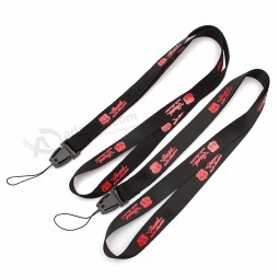 guangzhou promotionele op maat gemaakte nek polyester lanyard met logo gratis monster