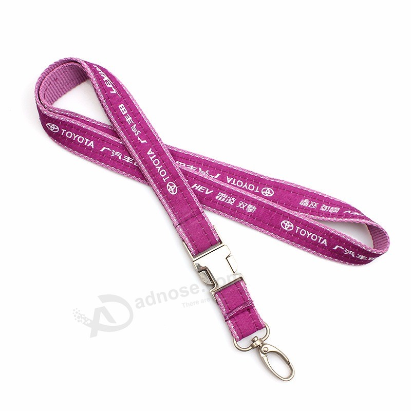 Cheap polyester Printed logo Custom lanyards with metal Hook for Event