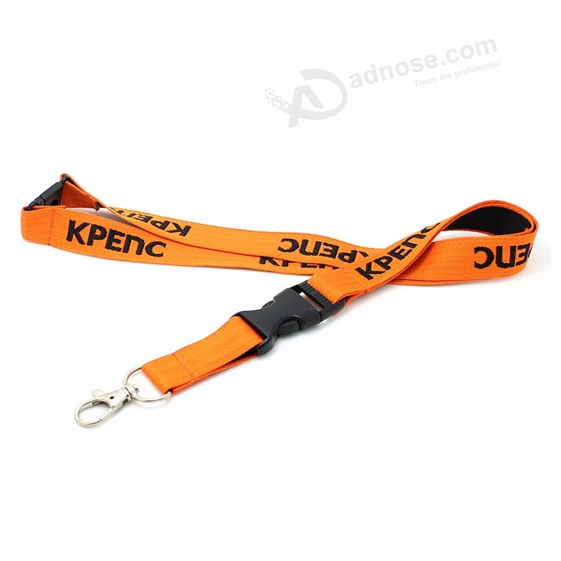 Cheap polyester Printed logo Custom lanyards with metal Hook for Event