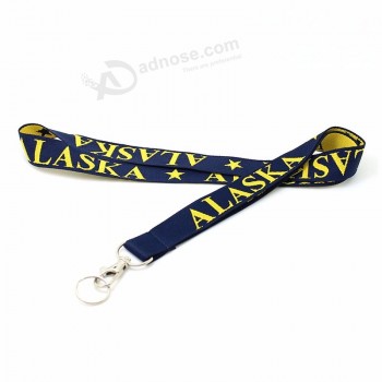 Cheap Polyester Printed Logo Custom Lanyards with Metal Hook for Event