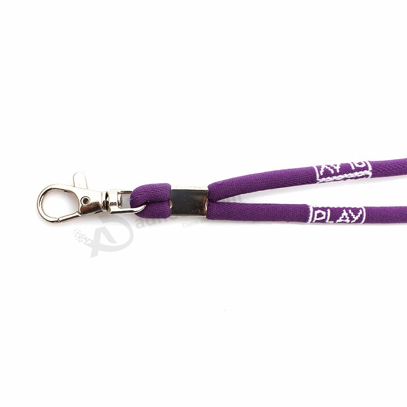 Modieus smal Grootte goed Kwaliteit goedkoop Rond koord Geweven stof Lanyards sleutelhanger