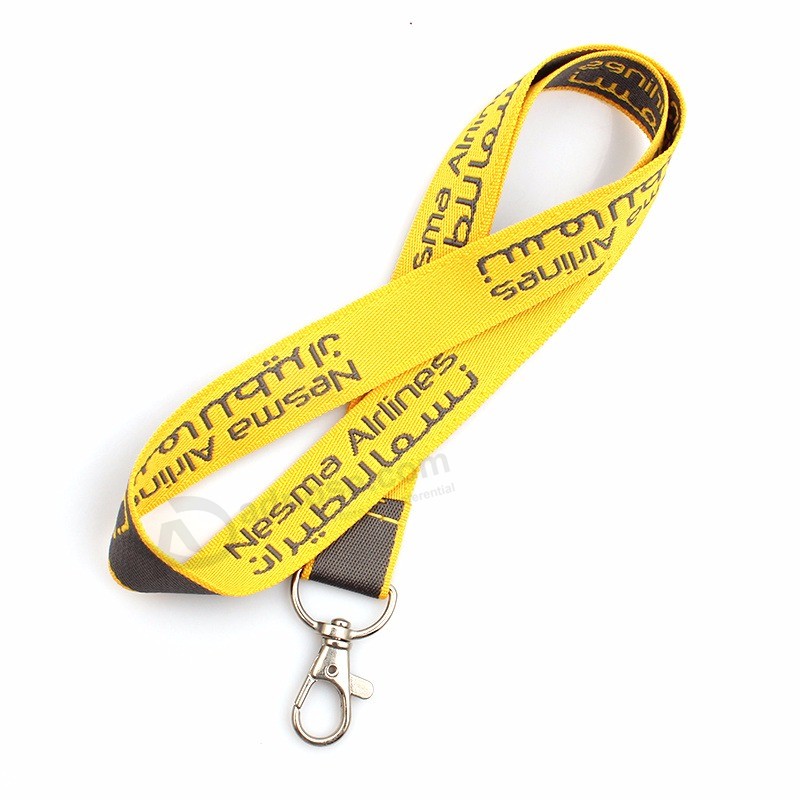 Modieus smal Grootte goed Kwaliteit goedkoop Rond koord Geweven stof Lanyards sleutelhanger