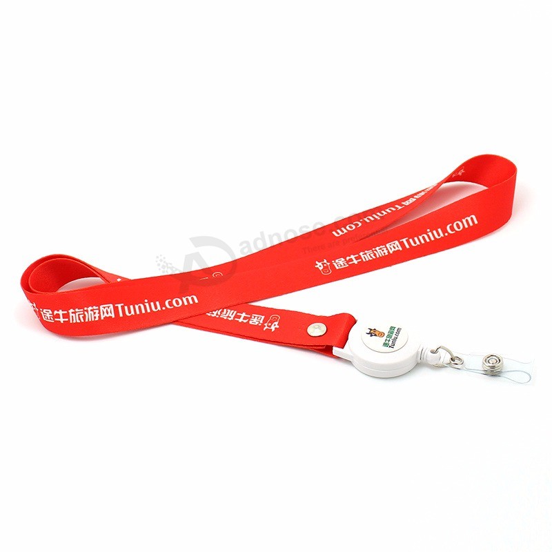 Custom Sublimation Retractable Lanyard Strap with Pull Reel