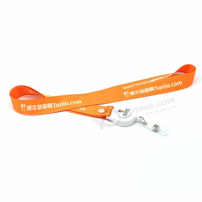 Custom Sublimation Retractable Lanyard Strap with Pull Reel