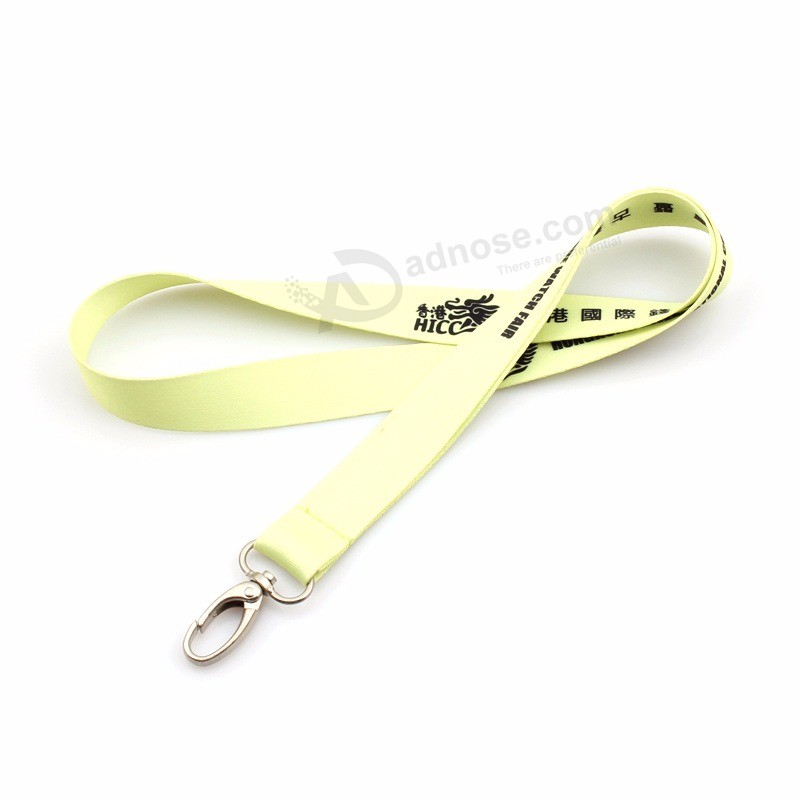 Hersteller billig Nylon-Material Gelbe Lanyard Personalisierte Badge Holder