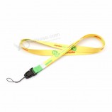 fabrikant goedkope nylon materiaal gele lanyard gepersonaliseerde badge houder