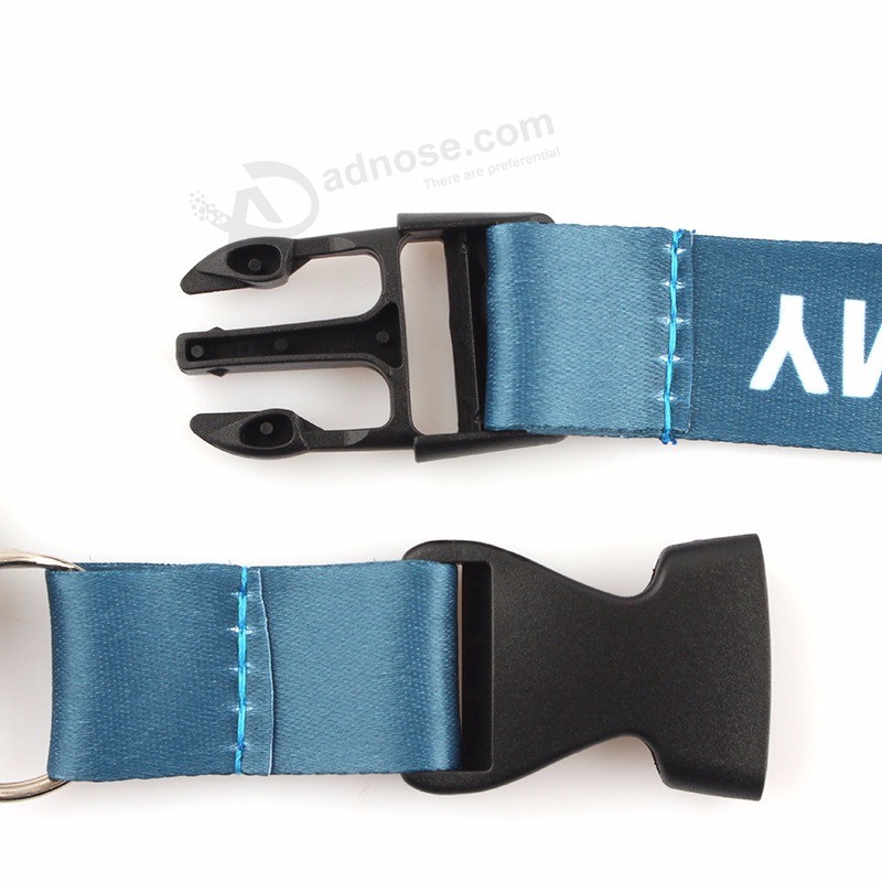 Günstige benutzerdefinierte hochwertige Sublimation Polyester Halsband mit runden Kunststoff versenkbare Abzeichen Rollenhalter
