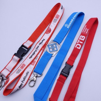 2019 sécurité promotionnelle polyester rétractable logo personnalisé imprimé lanière