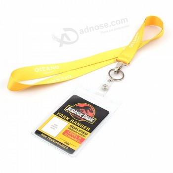 2019 New design customized available plastic retractable id badge holder lanyard/reel badge