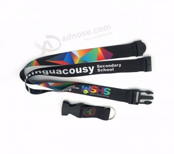 aangepaste fancy polyester nek regenboog luchtvaartmaatschappij intrekbare lanyard te koop, goedkope lanyard bulk