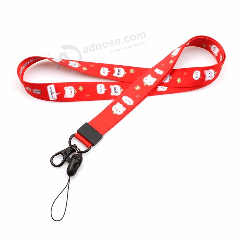 High Quality Factory Supply Polyester School Lanyard with Good Metal Hook