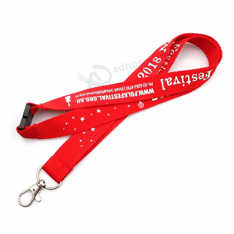 High quality Factory supply Polyester school Lanyard with Good metal Hook