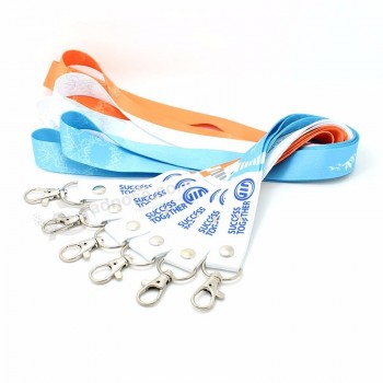 Vente chaude imprimé votre propre logo transfert de chaleur Polyester cordon de cou avec échantillon gratuit
