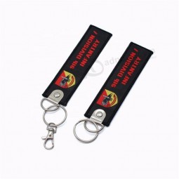 Broderie Tissé Personnalisé Mode Clés Tags Or Couture Textile Logo Imprimer Porte-clés