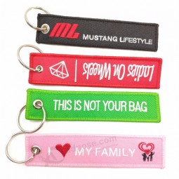 Embroidery Branded Name Logo Custom Fabric Patch Keychains For motorcycle