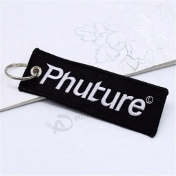 Embroidered Print Your own logo Luggage Tag Zipper flight Promotion Flight Keychain