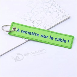 Customized Luggage Tag Label flight Embroidery Keychain Luggage Logo Keychain