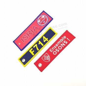 Tissu de vol personnalisé Avion brodé porte-clés pour porte-clés de voiture
