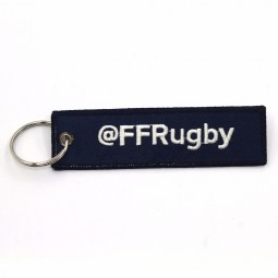 Manufacturers polyester fabric embroidery keychain