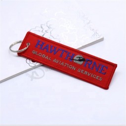 souvenir fabric airlines flight embroidery fashion colorful woven keychain