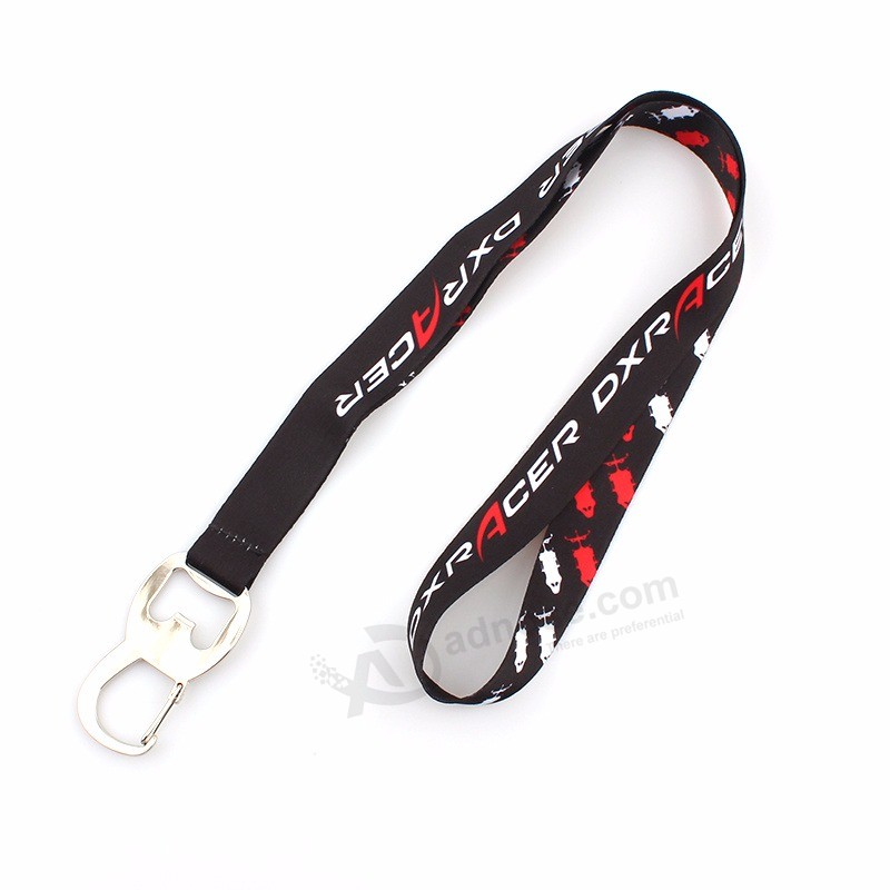 Factory wholesale High quality Custom polyester Water bottle Opener Lanyard