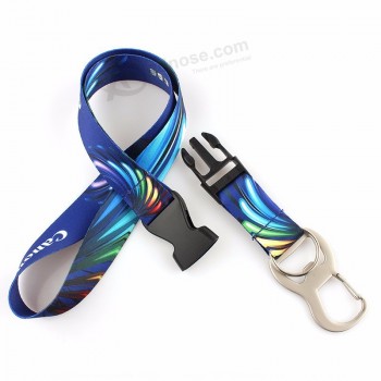 Fashion Customized Exhibition Sublimation Bottle Opener Hook Lanyards