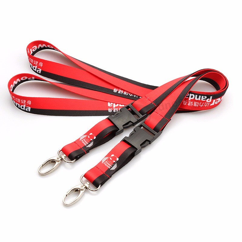 Promotional thick Breakaway buckle Custom sublimation Flag neck Strap Lanyard