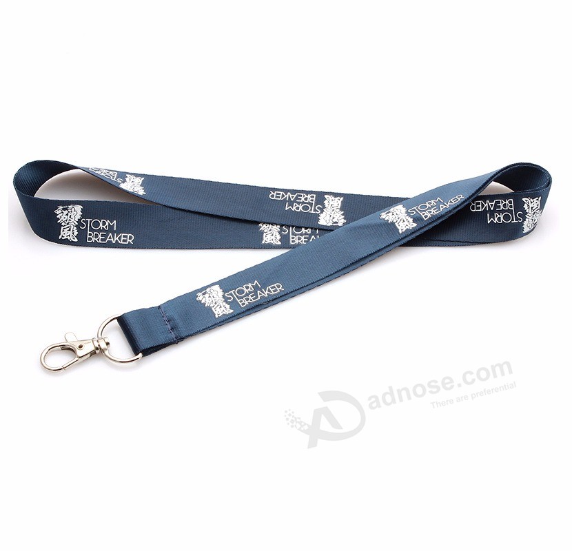 Factory Directly Sale Metal Clip Polyester Silk Screen Lanyard