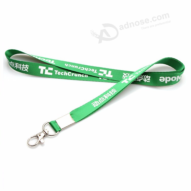 Factory Directly Sale Metal Clip Polyester Silk Screen Lanyard