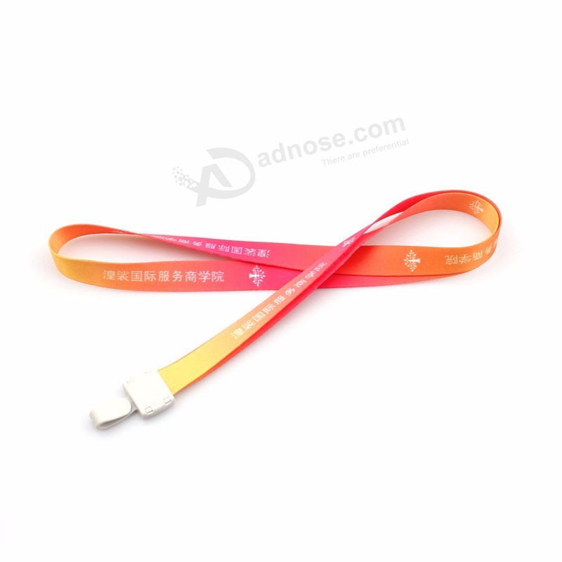 Custom Popular Printing Polyester Sublimation Lanyard with Plastic Hook