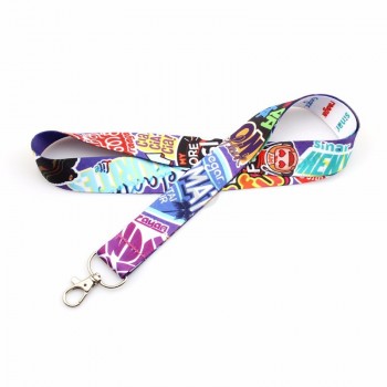 Impression en polyester personnalisée OEM Longe de logo unique personnalisée pour l’entreprise