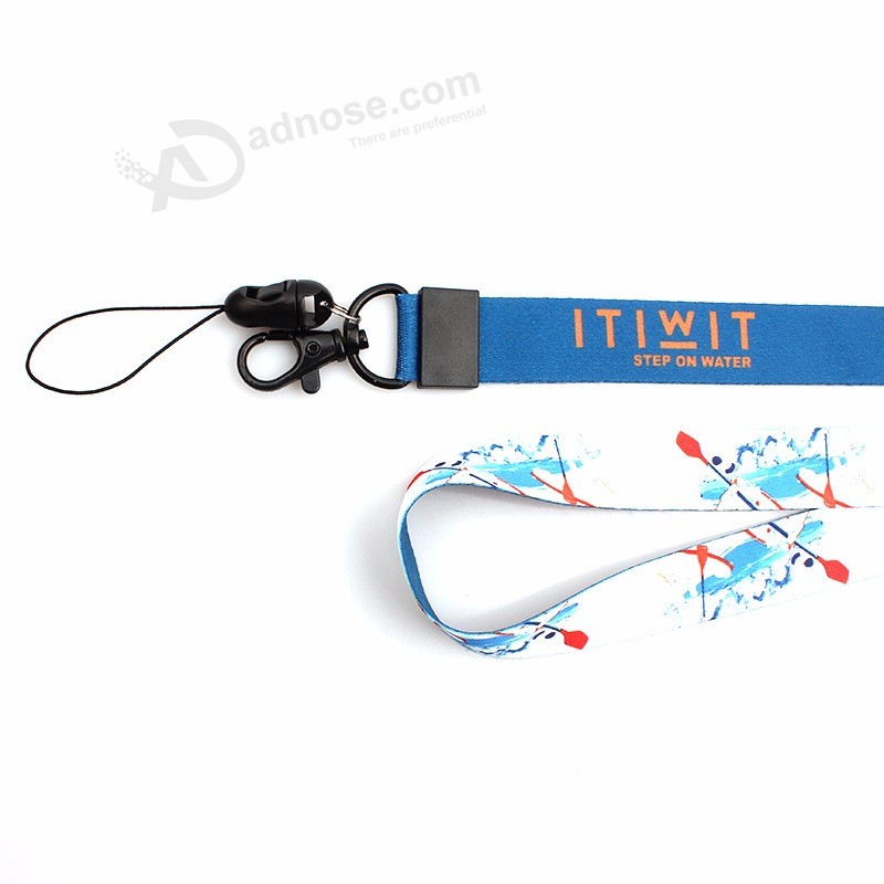 Personalized Heat Transfer Printing Lanyard Keychain with Hook