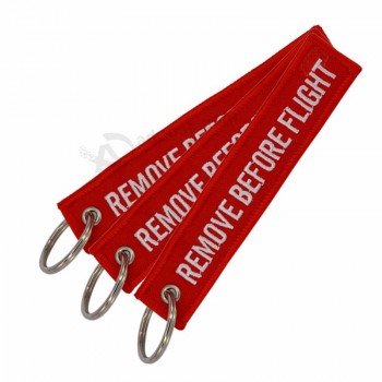 Chine fabrication polyester tissu porte-clés type porte-clés brodé porte-clés