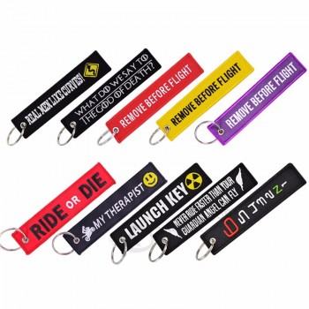 Porte-clés de broderie de haute qualité Vol d’aéroport tissé porte-clés No MOQ