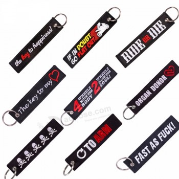 Mode Moto Voitures Porte-clés Broderie Porte-clés pour Moto