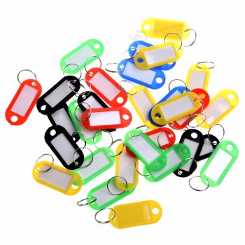 Acheter des porte-clés en plastique coloré Étiquettes d’identification de bagages Étiquettes Porte-clés avec des cartes de nom