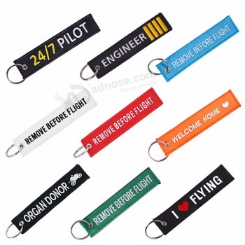 Car keychain Woven key tag motorcycle key tags embroidered airplane flight tags