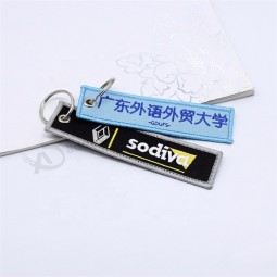 billige kundenspezifische handgemachte Polyester-Stickerei glaubte keychain