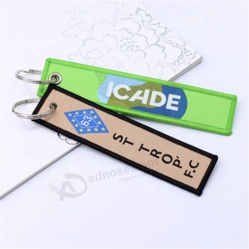 Cadeau décoratif Porte-clés tissé en polyester avec logo personnalisé simple/double face