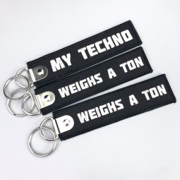 textile key ring fabric keychains custom embroidered keychain